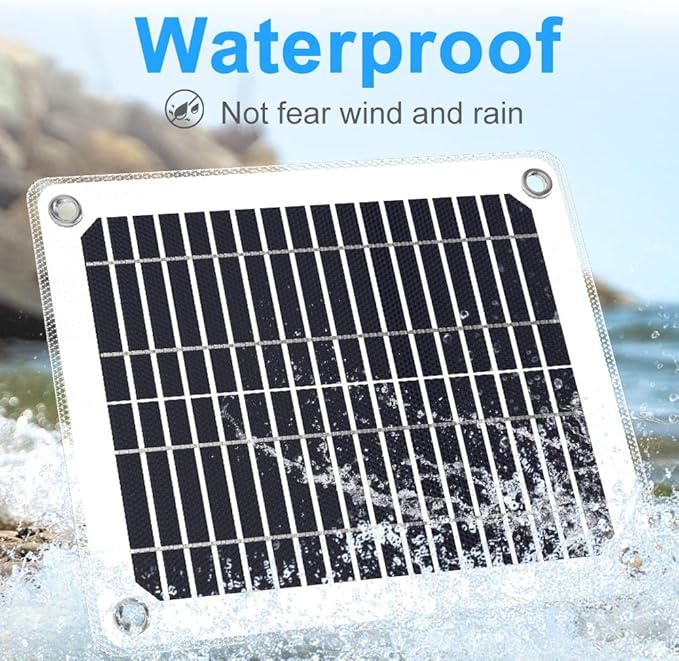 SUNAPEX Solar Battery Charger Maintainer, 5W 12V Portable Waterproof Solar Panel Trickle Charger with Built-in Charge Controller, Cig Plug, Alligator Clips, O-Rings for Car, Truck,Tractor, Boat, etc