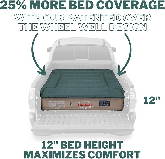 Pittman - Truck Bed Mattress - Pro3 Series - The Original Airbedz Truck Bed Air Mattress 8ft - Full Size - Premium Mattress with 25% More Coverage for Comfortable Pickup Camping