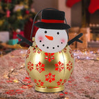 Snowman Christmas Decorations Solar Powered with LED Lights Outdoor Christmas Lanterns for Porch, Solar Snowman Lights Outdoor for Holiday Decor