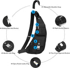 NICGID Sling Bag Chest Shoulder Backpack Crossbody Bags Casual Daypack for Men Women (Black-013)