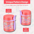 10oz Soup Thermo for Hot Food Kids,Lunch Thermo Kids Food Jar with Spoon Hot Insulated Food Containers,Leak Proof Stainless Steel Wide Mouth Lunch Thermo Jar for School(Pink-Mermaid)
