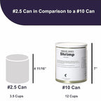 Freeze Dried Canned Uncooked Shrimp | Jarred and Packed Emergency Food Supply | Hunting, Survival, Camping, Backpacking Long Term Food Storage 25+ years shelf life | Easy Prep Survival Food 10 Size Cans (Uncooked Shrimp)
