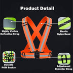 Reflective Running Gear Reflective Vest & Reflective Armband & Reflective Belt 3 Pcs Set, High Visibility Reflective Gear Night Cycling Walking Safety Vest Straps for Men Women Kids