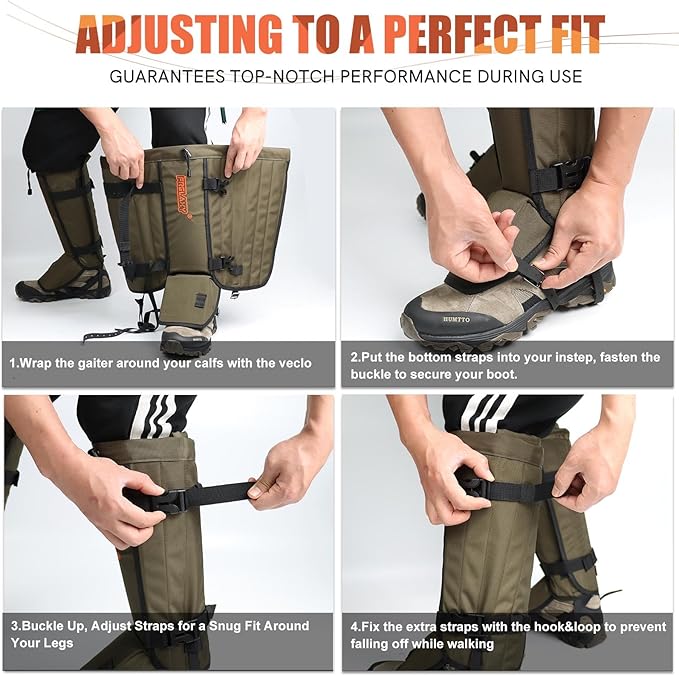 Frelaxy Snake Gaiters, Waterproof Snake Guard Chaps, Snake Bite Protection for Lower Legs, Adjustable Snake Proof Gaiters for Hunting/Outdoor Working, Fit for Men & Women