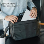 Nordweg Workday Briefcase NW053B – Full-Grain Leather Laptop Bag 15.6" – Office Shoulder Messenger for Work, Study, Travel