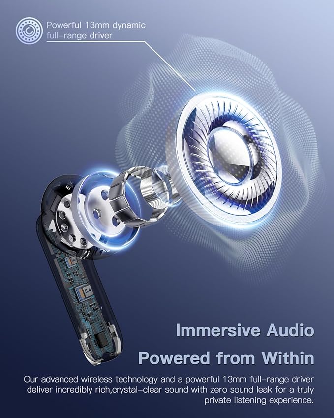 Wireless Earbuds, Ai Translation Earbuds Real Time, Audifonos traductores inglés español, Bluetooth Headphones, 90H Standby Time, Translator with 7 Modes for Travel & Business Learning