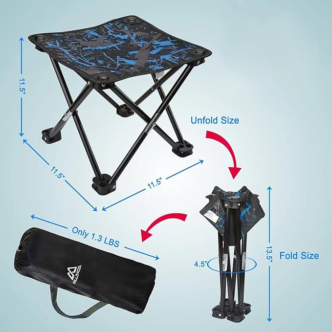 Folding Camping Stool Portable Chair Mini Foldable Stool for Adults Fishing Hiking Gardening and Beach with Carry Bag(Camouflage)
