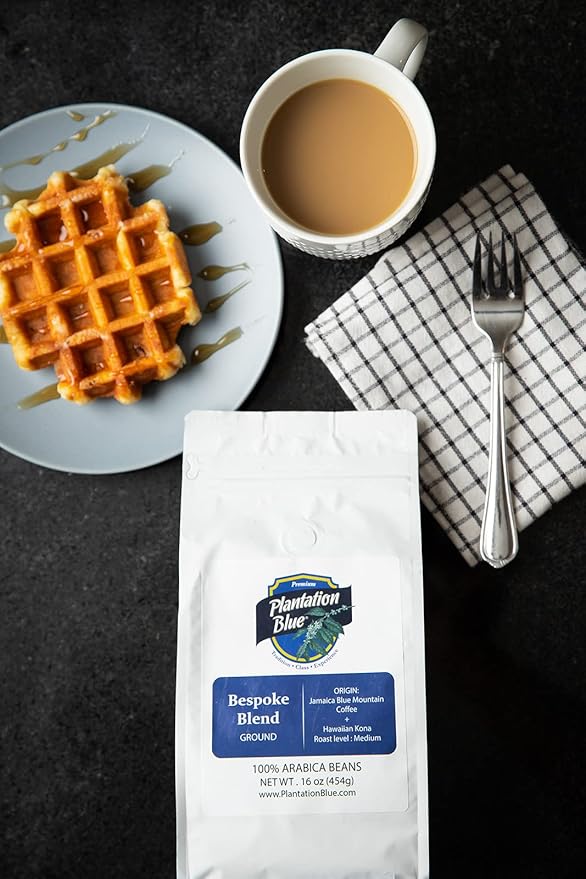 PREMIUM PLANTATION BLUE TRADITION CLASS EXPERIENCE Bespoke Blend of Blue Mountain & Kona Coffee Ground (1lb)