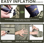 Detachable Tri Folding Sleeping Pad for Camping, Ultra-Thick 5.5 Inch Air Mattress, Quick Inflate, Zipper Design for Detachment, Machine Washable, Family Pad for Camping & Traveling, Green