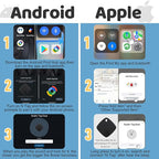 Air Tracker for Android or iOS, 4 Pack Dual System Android Smart Tracker Tags Compatible with iOS Find My or Google Find Hub App, Bluetooth Tracker Key Locator with Sound for Luggage, Bags,Wallet