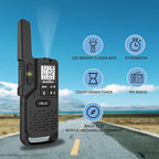 One BelFone Long Range Walkie Talkie,20 Channels Professional Two Way Radio,IP54 Waterproof Walkie Talkies for Adults,with Flashlight, Stopwatch,Compass,Radio and SOS Sire,Support VOX Function