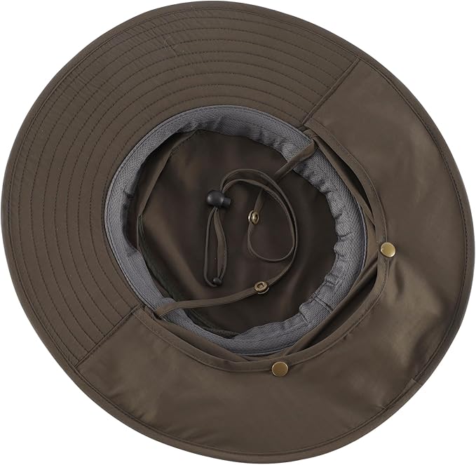 Home Prefer UPF 50+ Sun Hats for Men Women Wide Brim Fishing Hat with Neck Flap Summer Safari UV Protection Bucket Hat