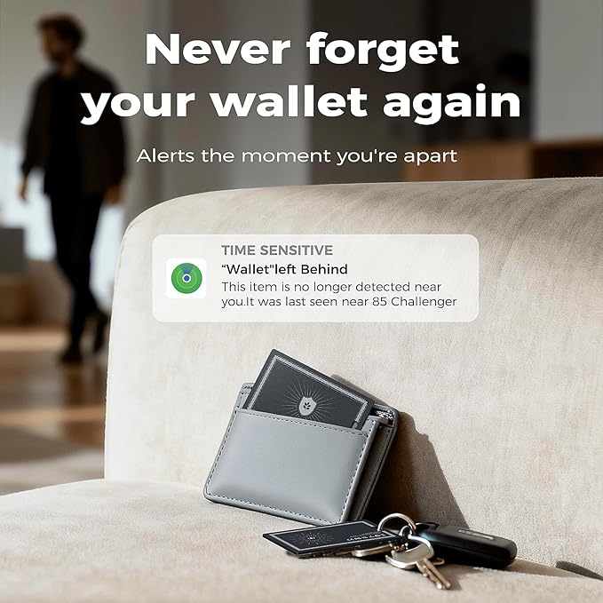 [2026 New] Wallet Tracker Card (iOS Only),Ultra Slim 0.07in,Rechargeable Bluetooth Tracker, IP68 Waterproof,Wireless Charging, Smart Location Finder for Keys, Wallet, Luggage Tags （2- Pack）