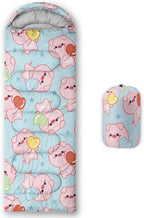 AILONEN Pink Lovely Rabbit Sleeping Bag for Girls Kids Adults,Warm and Cool Weather,Lightweight,Waterproof Backpacking,Cartoon Flowers Printed Bunny Sleeping Bag for Camping