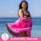 ECCOSOPHY Microfiber Beach Towel - Sand Free Towels are Quick Dry, Light Weight, Super Absorbent - Perfect Pool, Travel, Cruise, Camping Essentials - Oversized Extra Large for Adults 71x35 in