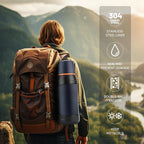 64oz/Half Gallon Large Coffee Thermoses for Travel - Insulated Water Jug Classic Vacuum Bottle with Plastic Cup - 2.0L Stainless Steel Vacuum Insulated Beverage Bottle for Hiking Fishing（Blue）