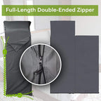 Frelaxy Sleeping Bag Liner, XL Travel Sheet & Camping Sheet for Backpacking, Hotel, Hostels & Traveling, Comfy & Easy Care, Full-Length Zipper/No Zipper, 4 Seasons Warm Cold Weather