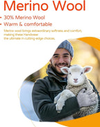 Merino Wool Gloves for Women Men, Touch Screen Warm Glove Liners Thermal Soft Knit Lining for Winter Running Hiking