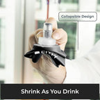 Soft Flask - Shrink As You Drink Soft Water Bottle for Hydration Pack - Folding Water Bottle Ideal for Running, Hiking, Cycling, Climbing & Rigorous Activity