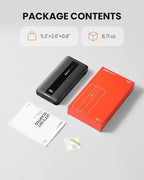 Portable Charger with Foldable AC Wall Plug, Fast Charging 10500mAh 22.5W Power Bank with Built-in Cables, 4 Outputs 3 Inputs LED Display Slim Battery Pack Compatible with iPhone/Android (Black)