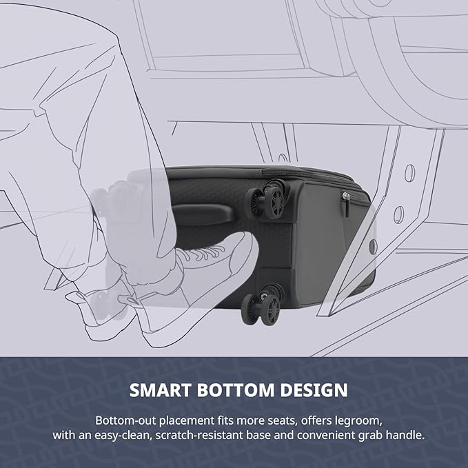 Verage Underseat Carry On Luggage with Wheels & USB Port,14 inch Wheeled Spinner Bag Carry-on Luggages for Airlines, Lightweight Suitcase Men Women, Pilots and Crew (14.5-Inch Plus Underseat Pro)