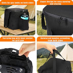 Hisencn Portable Camping Stove, 2 Burner Foldable Camp Stove, 20000 BTU Folding Gas Stove, Portable Propane Stove with Carry Bag, Adjustable Burners & Piezo Ignition, Includes Frying Pan, Kettle, Pot