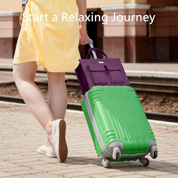 TOPDesign Heavy-Duty Canvas Tote Bag for Women, Adjustable Crossbody/Shoulder Handbag with 9 Pockets, Everything Tote