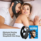 Anti-Snoring Chin Strap, Adjustable Chin Strap for Sleeping, Anti Snore Solution, Snoring Stopper, Chin Strap for Mouth Breathing Prevention (Black)