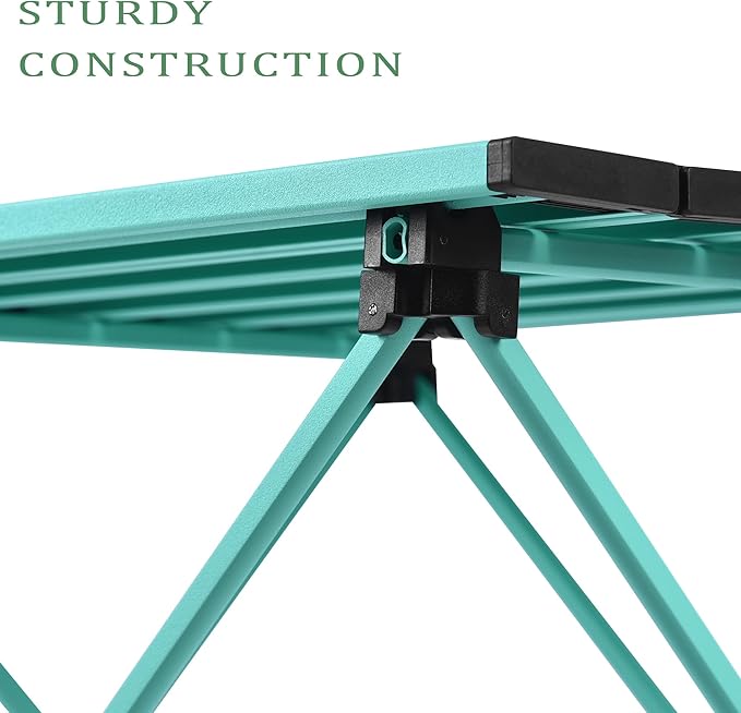 Grope Portable Camping Table with Aluminum Table Top, Folding Beach Table Easy to Carry, Prefect for Outdoor, Picnic, BBQ, Cooking, Festival, Beach, Home (Sky Blue-M)