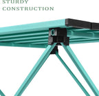 Grope Portable Camping Table with Aluminum Table Top, Folding Beach Table Easy to Carry, Prefect for Outdoor, Picnic, BBQ, Cooking, Festival, Beach, Home (Sky Blue-L)