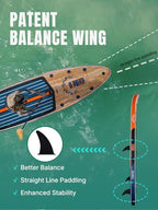 Niphean (Extra Large) Inflatable Paddle Board, SUP for 2+1 People/Family, Stand Up Paddle Board with (Beginner Friendly) StabilTrac Fin, Waterproof Phone Pouch, Paddle Boards for Adults, Gift Ideas