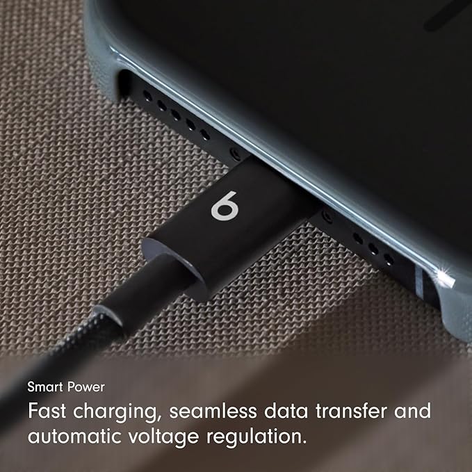 Beats USB-A to USB-C Woven Cable 2 Pack Fast Charging Durable/Tangle-Free Compatible Charger for Apple & Android Devices (1.5 m, 5 ft) - Bolt Black