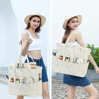 Bluboon Waterproof Beach Tote Pool Bags for Women Ladies Extra Large Carry On Bag With Wet Compartment for Weekender Travel