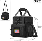 Expandable Large Tactical Lunch Box for Adults, Heavy Duty Durable Lunch Cooler Bag with MOLLE Lunch Pail for Work Camping Fishing Picnic (Black, 16L)