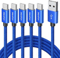 CLEEFUN USB C Cable 3ft, 5-Pack USB A to Type C Charger Cord Fast Charging for iPhone 17 16 15 Pro Max Air Plus, for Samsung Galaxy S25 S24 S23 S22 S21 S20 S10 A17 A16 A15 A56 A55 A26 A35 A36 A71