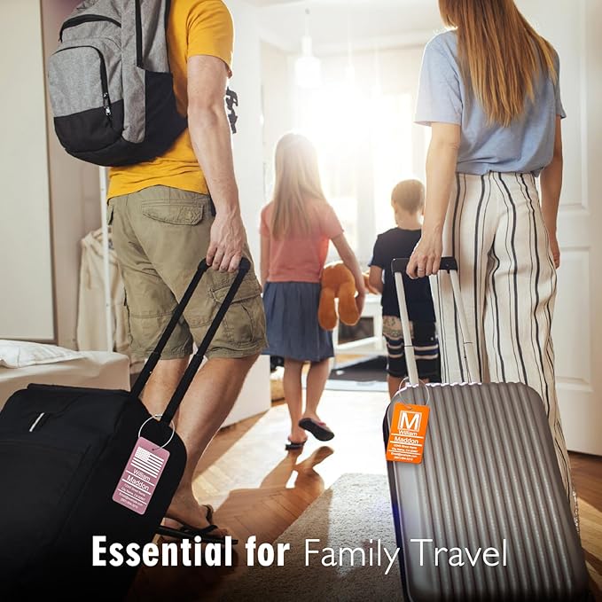 Luggage Tags for Suitcase - Personalized Engraved Metal Tag for Purple Cruise Travel - Custom Name Tags Suitable for Bags and Backpacks No Underline (2x3.5 inch)