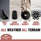 Walking Sticks for Men & Women - 14.5" Foldable Hiking Poles for Backpacking, Exercising and Traveling, Set of 2 Aluminum Nordic Collapsible Trekking Poles