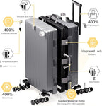 Krute Luggage Set 2 Pieces 20 28 Inch Aluminum Frame Carry on Luggages TSA Lock No Zipper Checked Suitcase with Spinner Wheels Lightweight PC Shell Hardside Suitcases