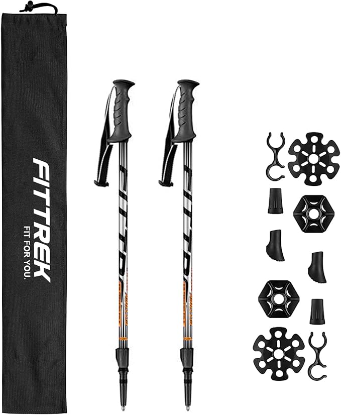 Hiking Poles for Kids - Ultralight Nordic Walking Sticks - Telescopic Child Trekking Poles Collapsible 2 Pack