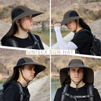 Sun Hat for Men Women with Neck Flap,UPF 50+ UV Protective Hiking Fishing Hats,Wide Brim Sun Hat for Women&Men