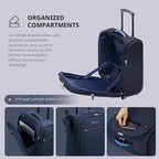Verage Carry On Underseat Luggage with 2 Wheels & USB Port, 16 Inch Wheeled Spinner Bag Carry-on Luggages for Airlines, Lightweight Suitcase Men Women, Pilots and Crew