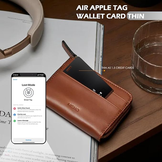 Wallet Tracker Card, Compatible with Find My App(iOS Only), for Luggage Tag, Purse, Passport,Key,IP67 Waterproof,Slim Smart Bluetooth Tracking Tag with Key Chain Hole (Recharge Version-2 Pack)