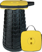 Upgraded Folding Stool Collapsible Portable Chairs Sturdy Heavy Duty 550lbs Load Capacity Telescopic Stool for Camping Travel Hiking (Yellow)