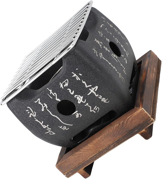 Hapivida Portable BBQ Grill, Compact Japanese Mini Barbecue Stove with Even Heat Distribution 19.5x18cm for Outdoor Cooking