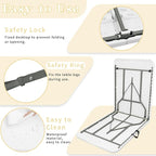 Set of 2 Folding Table 6 FT Lightweight Camping Table Portable Plastic Rectangular Outdoor Dining Table Steel Legs Fold-in-Half with Carrying Handle for Indoor,Picnic,Party,Wedding,Events(White)