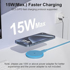 MagSafe Charger 2 Pack 15W Magnetic Wireless Charger Fast Charging Pad Compatible with iPhone 17/16/15/14/13/12 Series & AirPods 3/2/Pro Magnetic MagSafe Charging Pad with Dual Ports-Blue