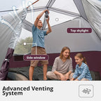 Camping Tents 4/6 Person Pop Up Instant Tent - Setup in 60s for Family Camping, Windproof Design, Family Cabin Tent with Rainfly & Backpack Carry Bag