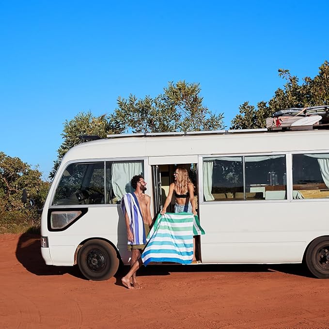 Dock & Bay Quick Drying Towel - for Sports & Gym - Compact, Lightweight - 100% Recycled - Includes Bag - Summer - Cool Lagoon, Extra Large (200x90cm, 78x35)