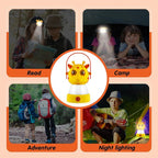 VIHOSE 2 Set Animal LED Camping Lantern and Headlamp 4 Pcs Animal Themed Camping Equipment Room Nightlight Battery Powered Night Light for Emergency, Hurricane, Lightweight Tent Lamp