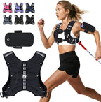 Sportneer Weighted Vest for Women Men: 8lbs/12lbs/15lbs/20lbs/25lbs Weight Vest with Detachable Phone Pouch Rucking Vest for Women Walking Strength Training Muscle Building Weight Loss